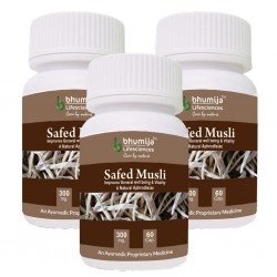 Bhumija Lifesciences Safed Musli Capsules 60's (Pack of three)