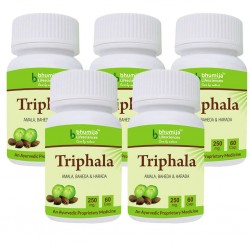 Bhumija Lifesciences Triphala Capsules 60's (Amla, Baheda & Harad) (Pack of Five)