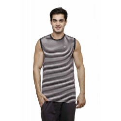 Gypsum Mens Striper Cut Sleeve Tshirt Black Color GYPMCS-00170