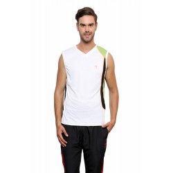 Gypsum Mens Round Neck Sleeveless Tshirt White Color GYPMCS-026
