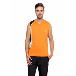 Gypsum Mens Round Neck Sleeveless Tshirt Orange Color GYPMCS-030