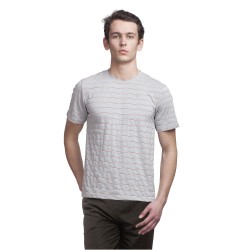 Gypsum Mens Stripe Round Neck Tshirt Grey  Color GYPMRN-00119