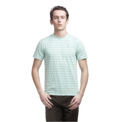 Gypsum Mens Stripe Round Neck Tshirt Light Green Color GYPMRN-00120