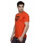 Gypsum Mens Printed Round Neck Tshirt Orange Color GYPMRN-00157