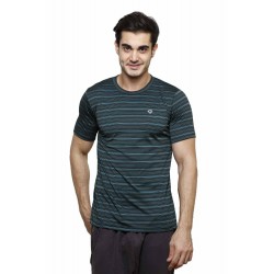 Gypsum Mens Striper Round Neck Tshirt Black Color GYPMRN-00168