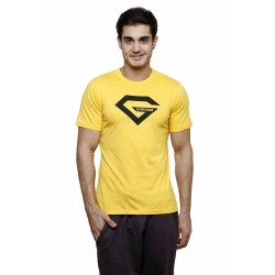 Gypsum Mens Printed Round Neck Tshirt Yellow Color GYPMRN-00169