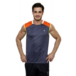 Gypsum Mens Cut Sleeve Tshirt Dark Grey Color GYPMCS-00151