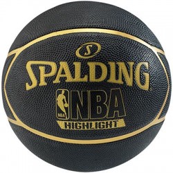 Spalding NBA Highlight Basketball (7, Black/Gold)