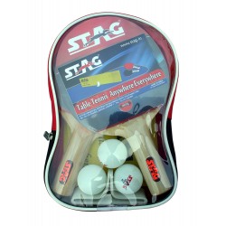 STAG Play Set 2 Bats, 3 Balls, Net Set Table Tennis Racket