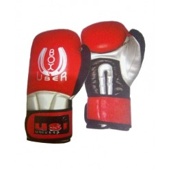 USI 609M1PU Boxuber Sparring Boxing Gloves (Red/Black/Silver)